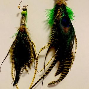 Ostrich feather earrings